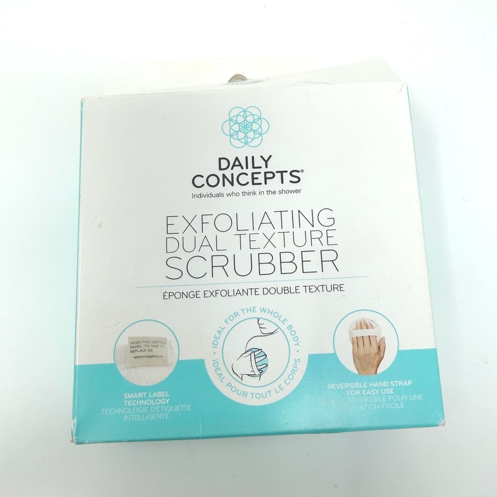 Daily Concepts Exfoliating Dual Texture Scrubber White Body Sponge